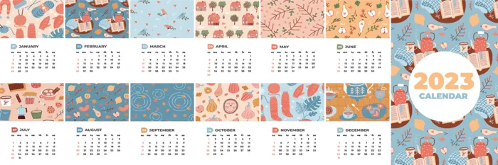 2023日历 2023年挂历 兔年日历 ai矢量模版下载