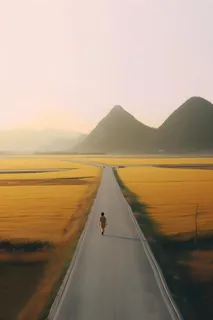 马路田园树林大气背景 马路田园树林大气背景