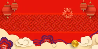 2022虎年新年春节卡通模板喜庆节日背景