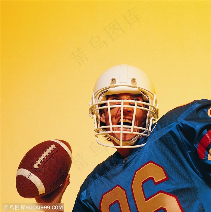 体育概念-仍橄榄球的运动员