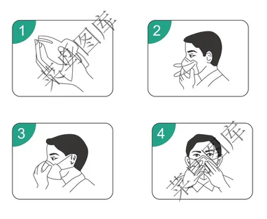 戴N95口罩步骤矢量