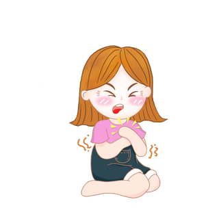 胸口难受心脏疼的中年女性插画