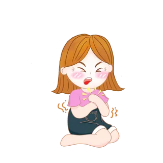 胸口难受心脏疼的中年女性插画