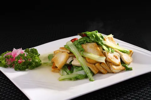 奶白菜煎豆腐