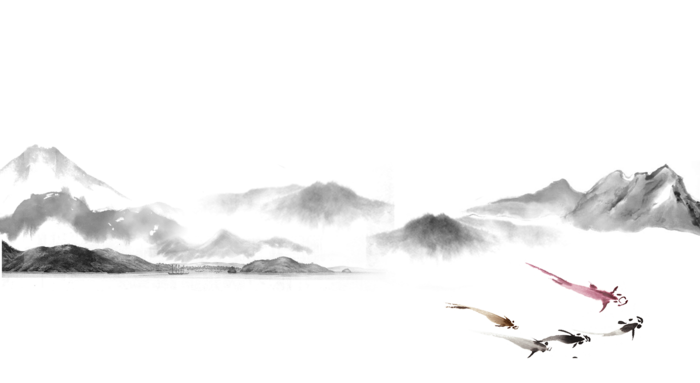 山水画素材中国风水墨画素材元素中国画