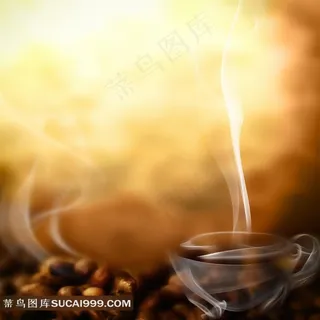 咖啡豆创意白色烟雾图片