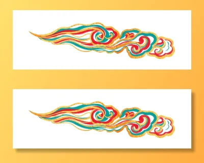 中国风中式国潮敦煌云纹祥云插画图案云朵云彩元素PSDAI设计素材