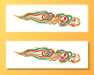 中国风中式国潮敦煌云纹祥云插画图案云朵云彩元素PSDAI设计素材