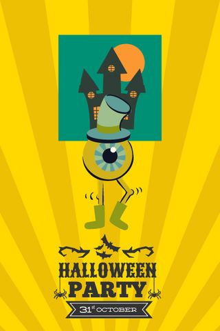 万圣节小鬼捣蛋儿童矢量插画扁平