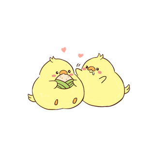 端午节黄鸭吃粽子免扣元素