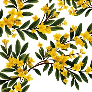 桂花黄花树枝免抠