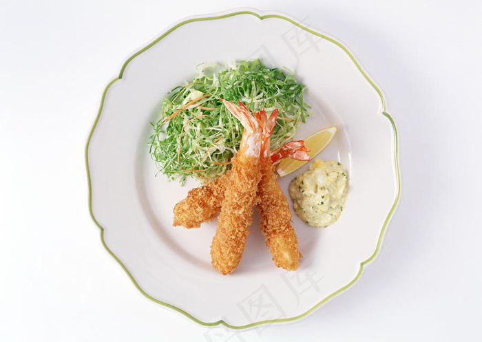 餐饮美食-金黄的炸虾