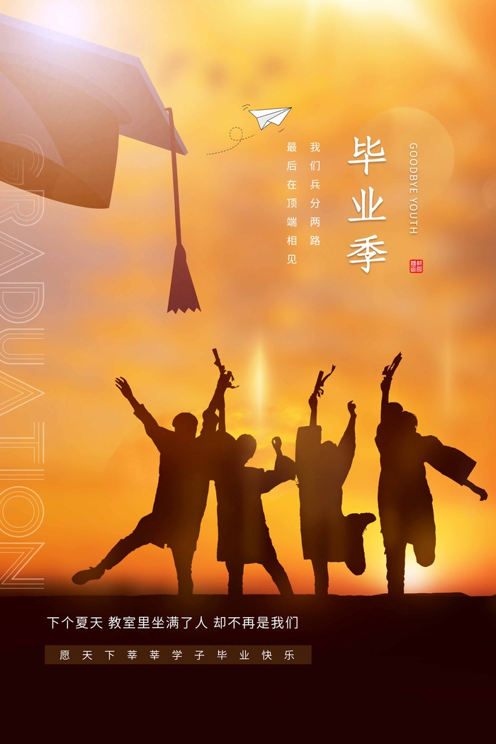 大气毕业季海报psd模版下载