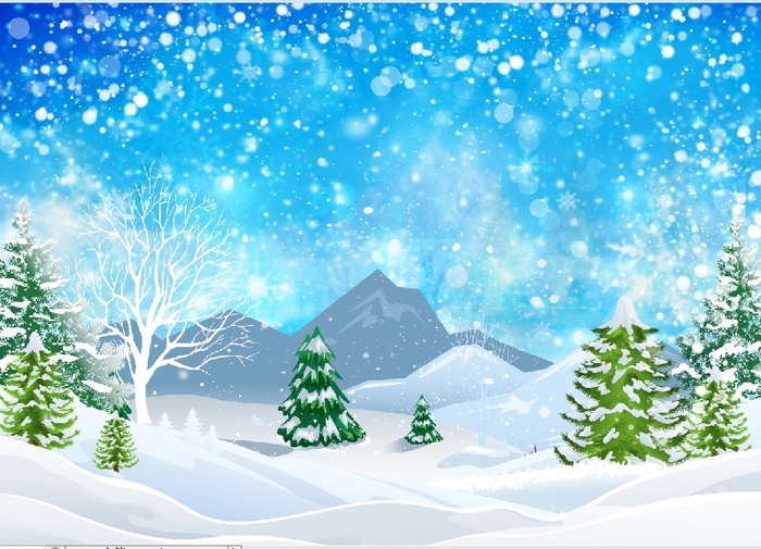 圣诞节白色雪花风景背景墙