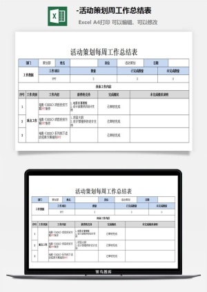 47-活动策划周工作总结表