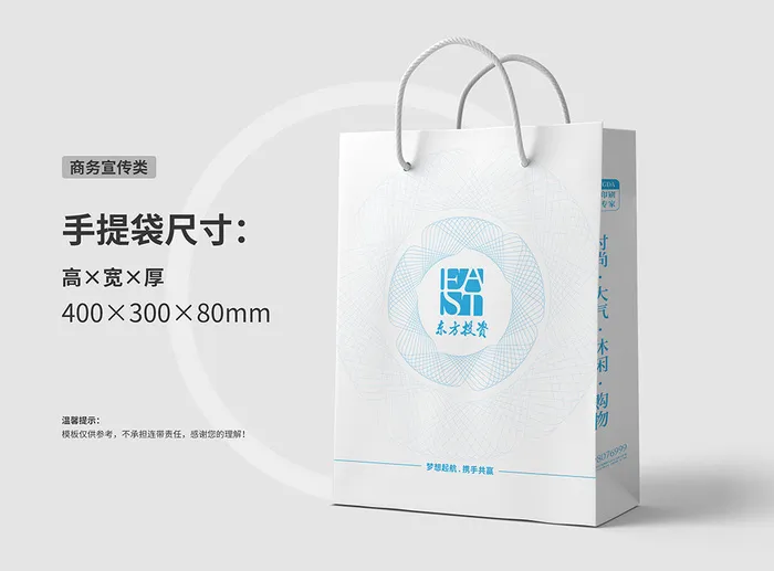 商务宣传手提袋包装盒4cdr矢量模版下载