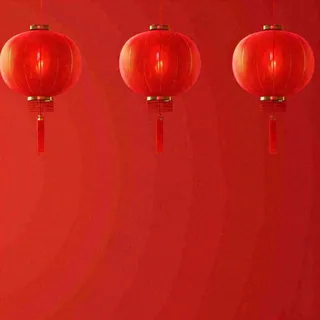 中国红创意喜庆灯笼，元旦新年小年除夕