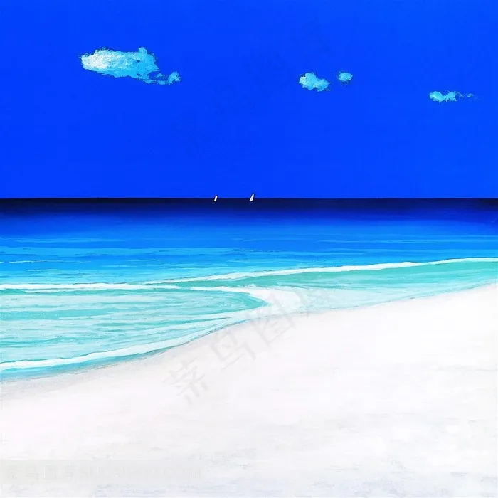 大海装饰油画素材
