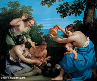 在1692-1700年为死去的阿多尼斯涂油风景画油画图片