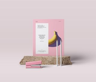 粉色纸品牌必备文具实物样机