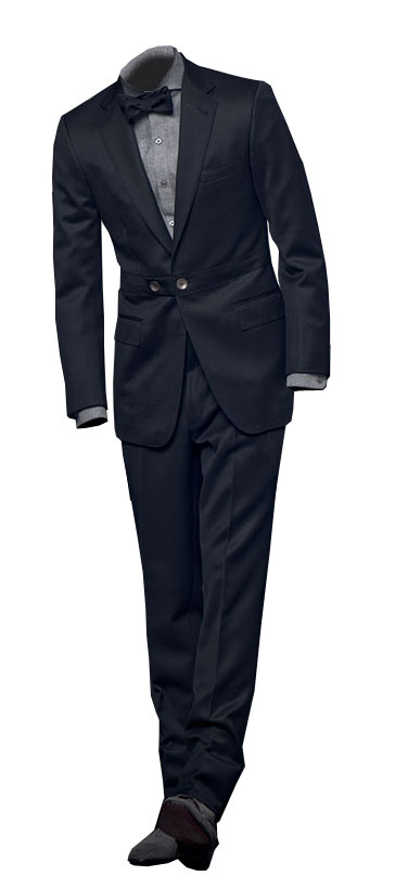 黑色服务生弯腰证件照