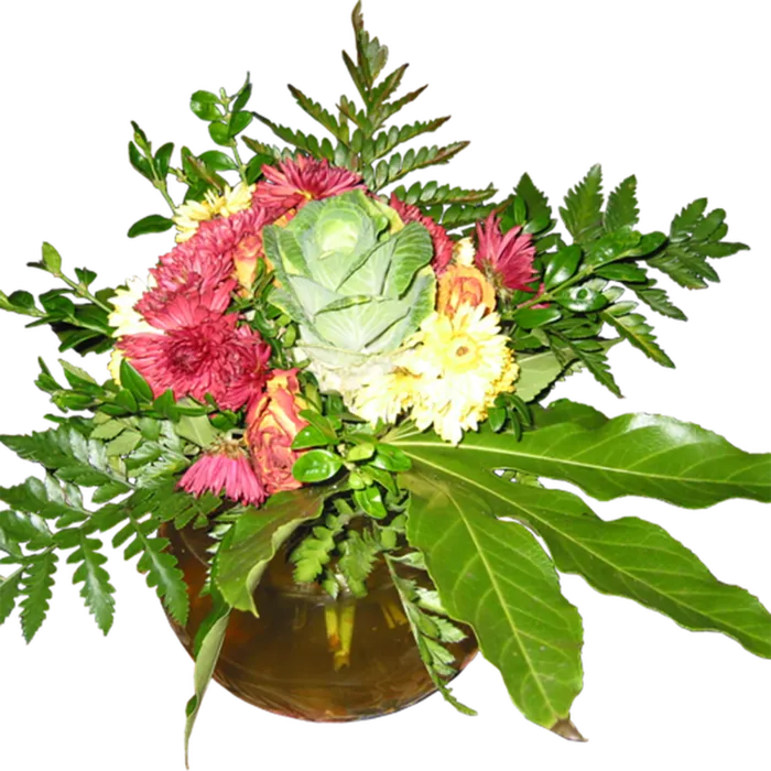 连花带盆装饰花免扣
