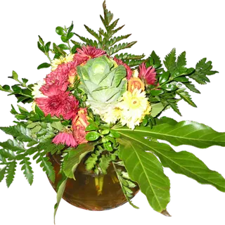 连花带盆装饰花免扣