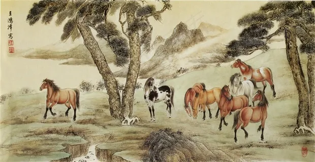 徐悲鸿画作八骏图 徐悲鸿画作八骏图