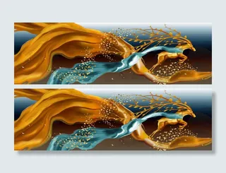 现代金鹿发财鹿装饰画