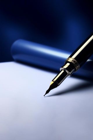 蓝底钢笔教学学习大气海报背景