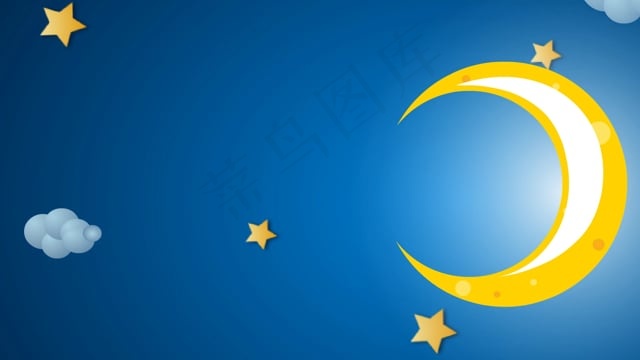 卡通片, 天空, 月亮, 云