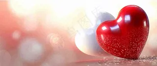 简约爱心3D立体，公益活动情人节感恩节