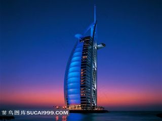 迪拜酒店夜景高清素材