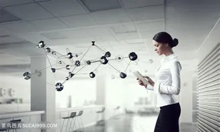 商务女性与网络科技高清图