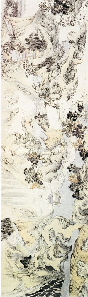 中国风界画千岩竞秀图