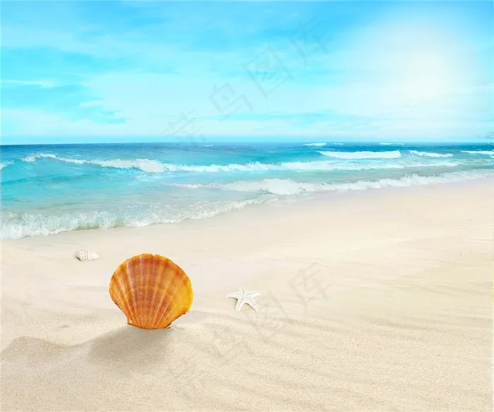 唯美夏季海滩景色高清大图
