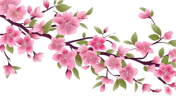 粉色花朵树枝元素(1424x832)