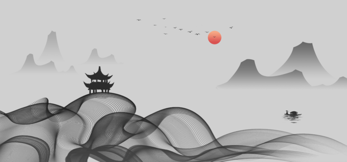 中国风古典中式水墨山水