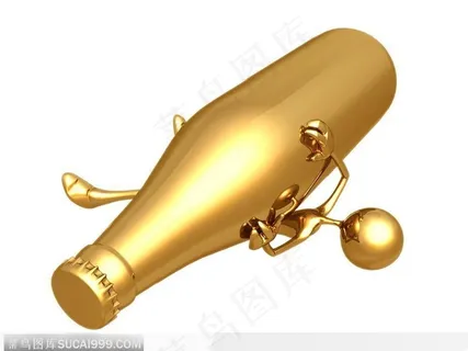 3D小金人-会飞的瓶子