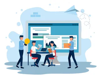 扁平化人物场景办公互联网等距ai矢量设计网页海报UI素材插画