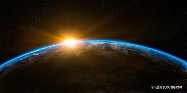 太阳升起地球轮廓线