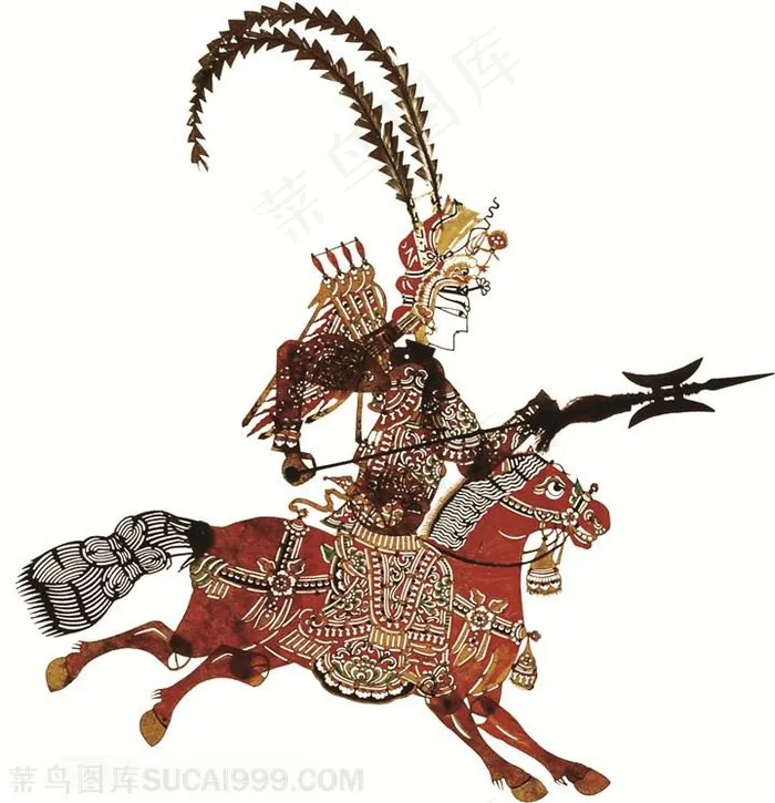 上战场拿枪的将士皮影戏中国风图片