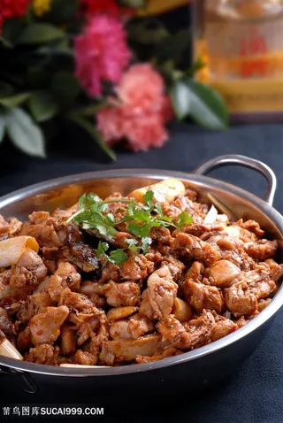 中华美食干锅干锅香辣兔摄影图