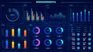 可视化大数据科技网页后台管理图表软件AI界面PSD模版素材源文件