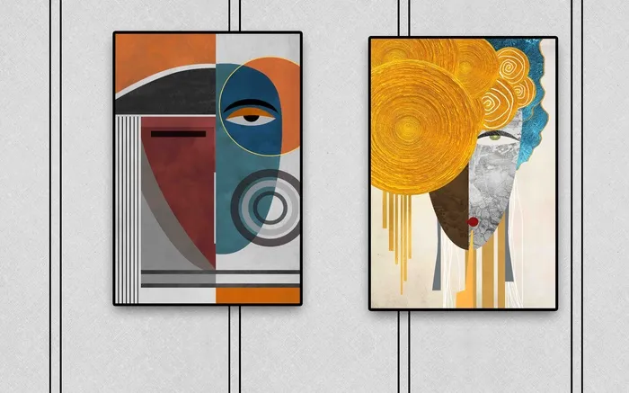 抽象装饰画psd模版下载