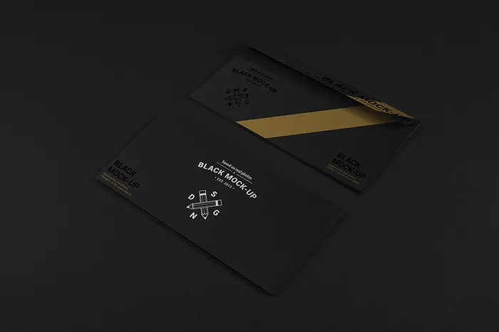 黑色名片样机psd模版下载