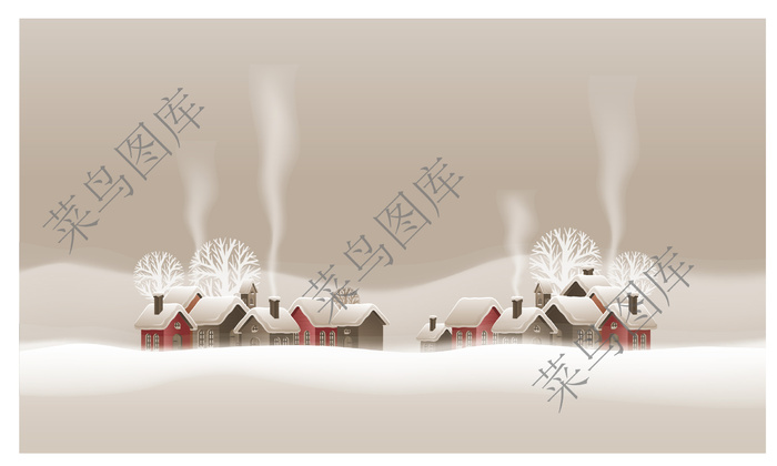 下雪天的夜晚矢量ai矢量模版下载