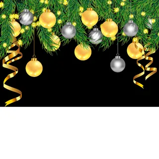 圣诞节松枝装饰品边框