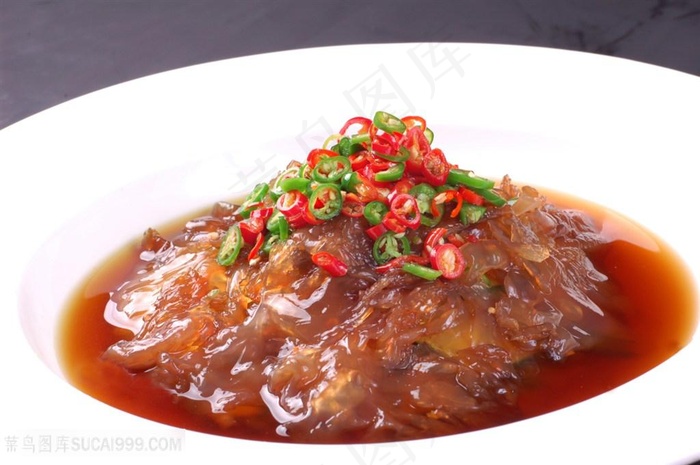 醋椒浸蜇头中华美食摄影图