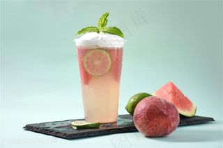 柠檬西瓜桃汁盖奶